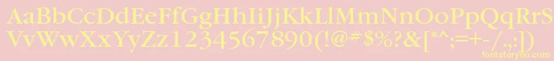 Garamondbookett Font – Yellow Fonts on Pink Background
