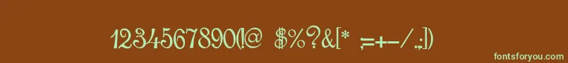Шрифт RoundScriptItalic – зелёные шрифты на коричневом фоне