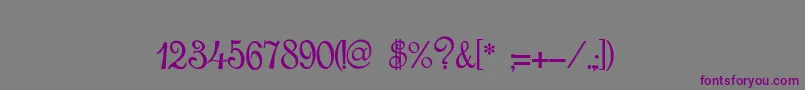 フォントRoundScriptItalic – 紫色のフォント、灰色の背景