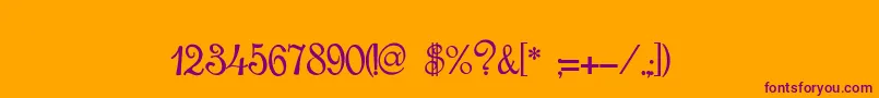 RoundScriptItalic Font – Purple Fonts on Orange Background