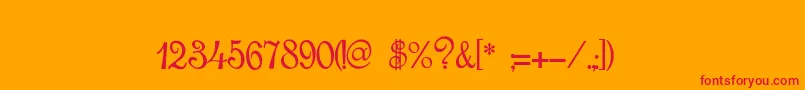 RoundScriptItalic Font – Red Fonts on Orange Background