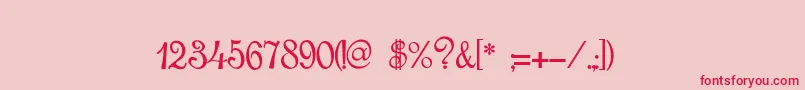 RoundScriptItalic-Schriftart – Rote Schriften auf rosa Hintergrund