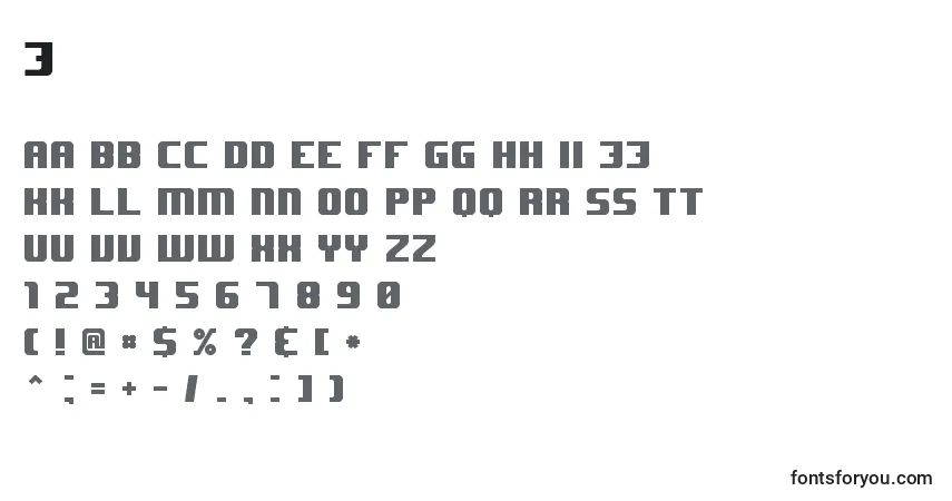 Schriftart J – Alphabet, Zahlen, spezielle Symbole