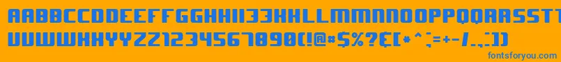 J Font – Blue Fonts on Orange Background