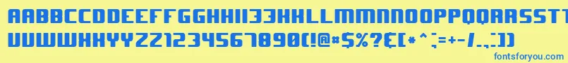 J Font – Blue Fonts on Yellow Background