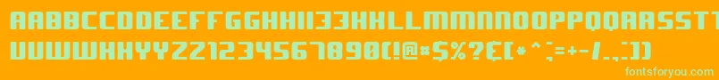 J Font – Green Fonts on Orange Background