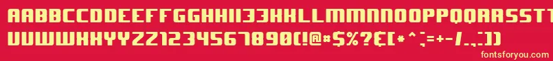 J Font – Yellow Fonts on Red Background