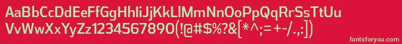AthabascaCdRg Font – Green Fonts on Red Background