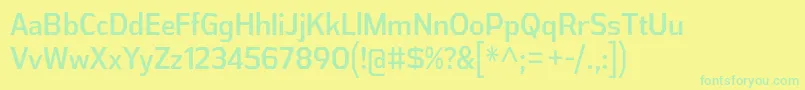 フォントAthabascaCdRg – 黄色い背景に緑の文字