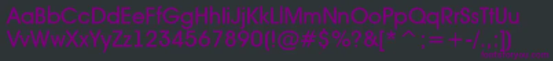 Czcionka Avant23 – fioletowe czcionki na czarnym tle