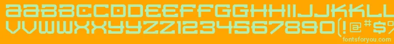 SpaceraLtRegular-fontti – vihreät fontit oranssilla taustalla