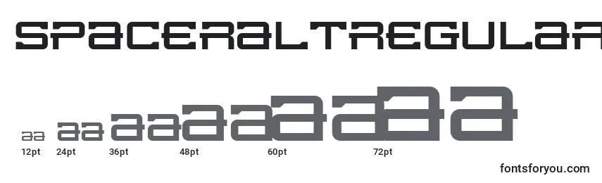 Размеры шрифта SpaceraLtRegular