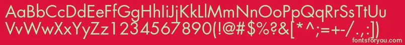 フォントFavoritbookc – 赤い背景に緑の文字
