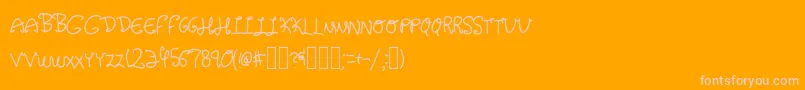 Handlebars-fontti – vaaleanpunaiset fontit oranssilla taustalla