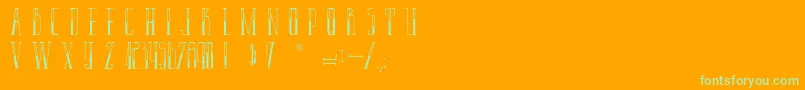 LaPantoufleEnOr-fontti – vihreät fontit oranssilla taustalla