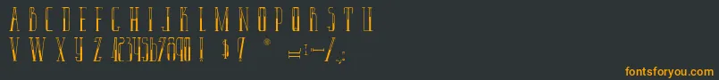 フォントLaPantoufleEnOr – 黒い背景にオレンジの文字