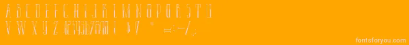 LaPantoufleEnOr-Schriftart – Rosa Schriften auf orangefarbenem Hintergrund