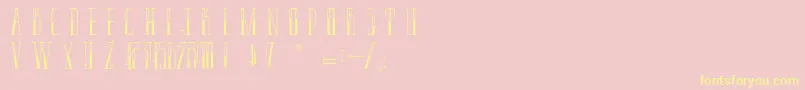 LaPantoufleEnOr-Schriftart – Gelbe Schriften auf rosa Hintergrund