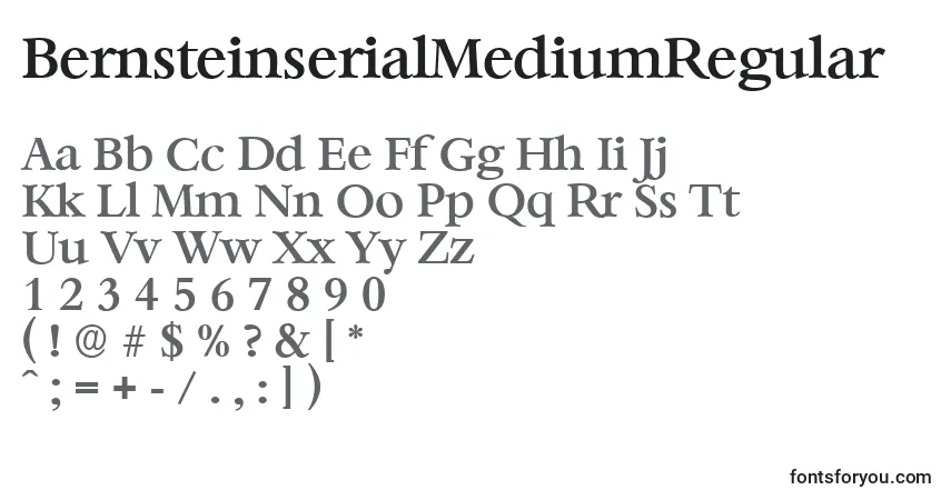 A fonte BernsteinserialMediumRegular – alfabeto, números, caracteres especiais