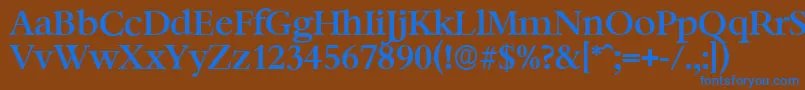 Czcionka BernsteinserialMediumRegular – niebieskie czcionki na brązowym tle