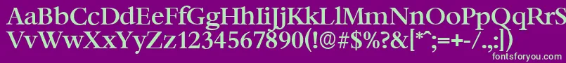 BernsteinserialMediumRegular Font – Green Fonts on Purple Background