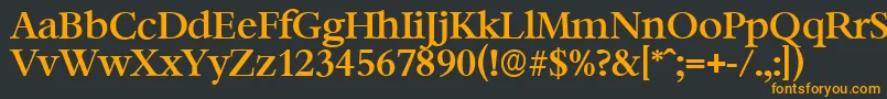 フォントBernsteinserialMediumRegular – 黒い背景にオレンジの文字