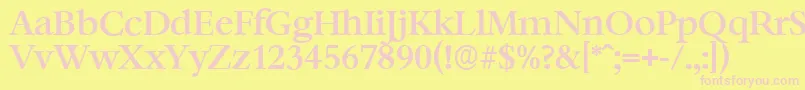 BernsteinserialMediumRegular Font – Pink Fonts on Yellow Background