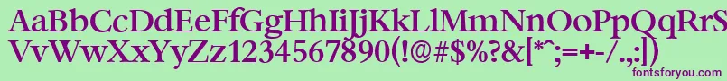 BernsteinserialMediumRegular Font – Purple Fonts on Green Background