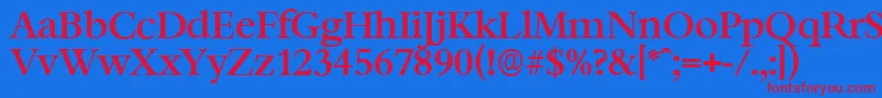 Czcionka BernsteinserialMediumRegular – czerwone czcionki na niebieskim tle