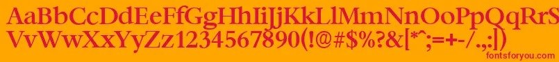 フォントBernsteinserialMediumRegular – オレンジの背景に赤い文字