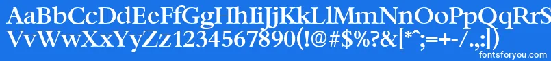 フォントBernsteinserialMediumRegular – 青い背景に白い文字