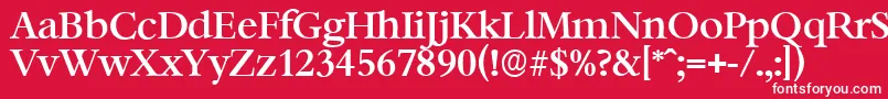 Czcionka BernsteinserialMediumRegular – białe czcionki na czerwonym tle