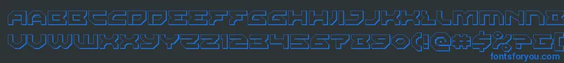フォントXenodemon3D – 黒い背景に青い文字