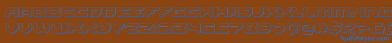 フォントXenodemon3D – 茶色の背景に青い文字