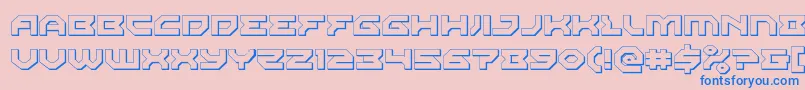 フォントXenodemon3D – ピンクの背景に青い文字