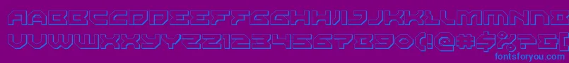 Xenodemon3D-Schriftart – Blaue Schriften auf violettem Hintergrund