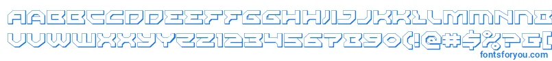 Xenodemon3D-Schriftart – Blaue Schriften auf weißem Hintergrund