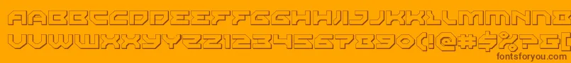 Xenodemon3D-Schriftart – Braune Schriften auf orangefarbenem Hintergrund
