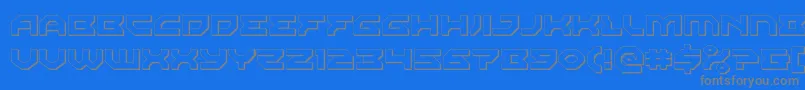 Xenodemon3D-fontti – harmaat kirjasimet sinisellä taustalla