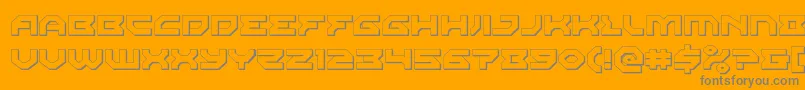 Xenodemon3D-Schriftart – Graue Schriften auf orangefarbenem Hintergrund