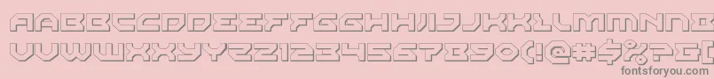 フォントXenodemon3D – ピンクの背景に灰色の文字