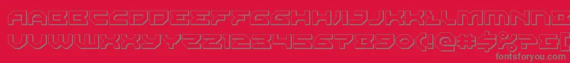 Xenodemon3D-Schriftart – Graue Schriften auf rotem Hintergrund