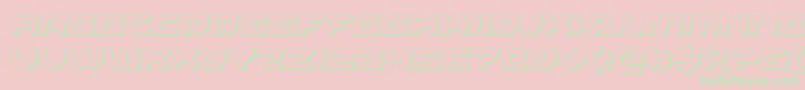 Xenodemon3D-Schriftart – Grüne Schriften auf rosa Hintergrund