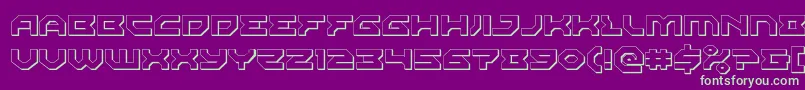 Xenodemon3D-fontti – vihreät fontit violetilla taustalla