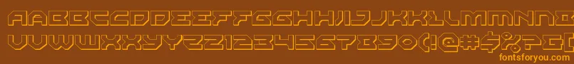 Xenodemon3D-fontti – oranssit fontit ruskealla taustalla