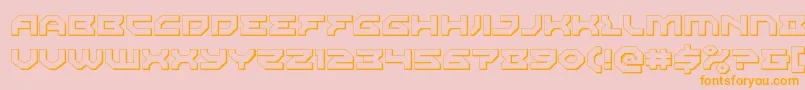 フォントXenodemon3D – オレンジの文字がピンクの背景にあります。