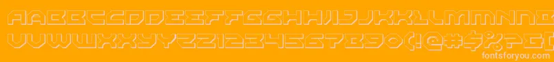Xenodemon3D-Schriftart – Rosa Schriften auf orangefarbenem Hintergrund