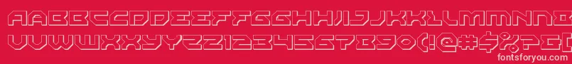 Xenodemon3D-Schriftart – Rosa Schriften auf rotem Hintergrund