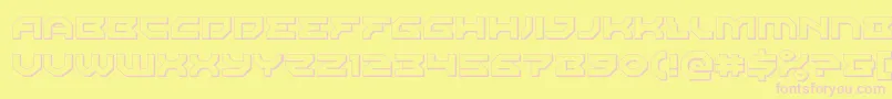 Xenodemon3D-fontti – vaaleanpunaiset fontit keltaisella taustalla