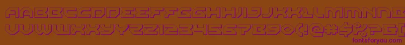 Xenodemon3D-fontti – violetit fontit ruskealla taustalla